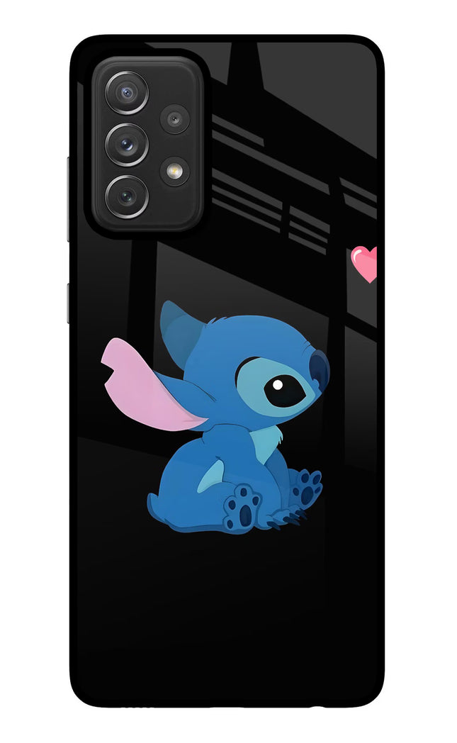 Stitch Crush Samsung A72 Glass Case Back Cover by Casekaro