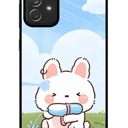 Bunny Treat Samsung A72 Glass Case Back Cover by Casekaro