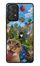 Minecraft Cat Chaos Samsung A72 Glass Case