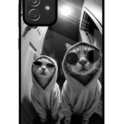 Hood Cats Samsung A72 Glass Case Back Cover by Casekaro