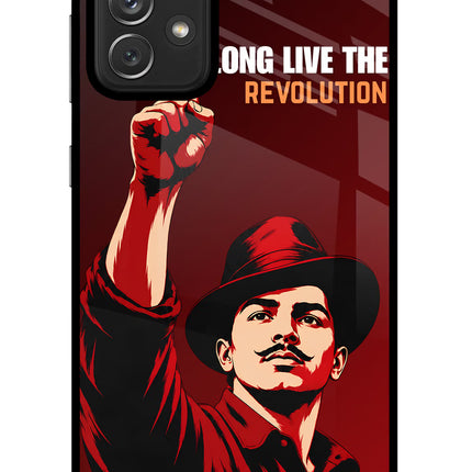 Bhagat Singh Revolution Samsung A72 Glass Case Back Cover by Casekaro