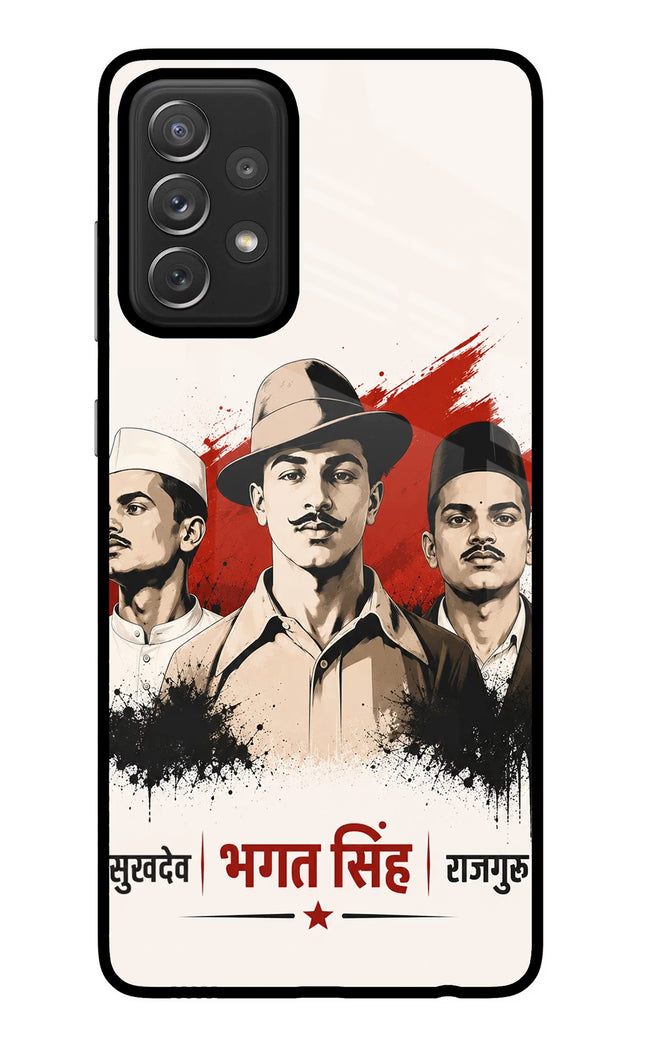 Bhagat Singh Trio Samsung A72 Glass Case Back Cover by Casekaro