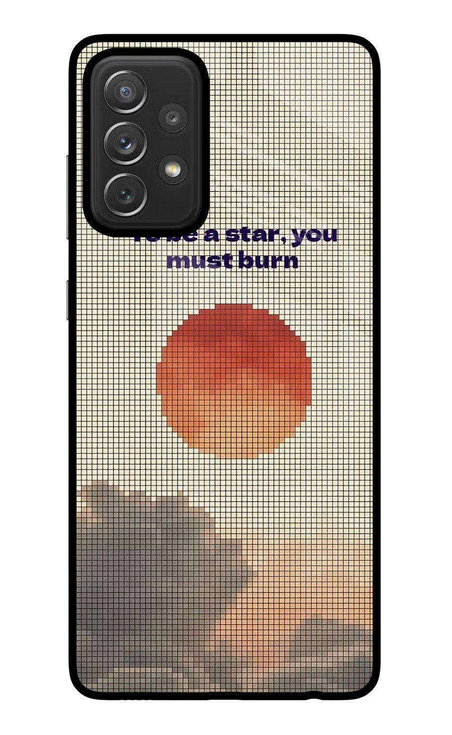 Pixel Sun Samsung A72 Back Cover, Glass case