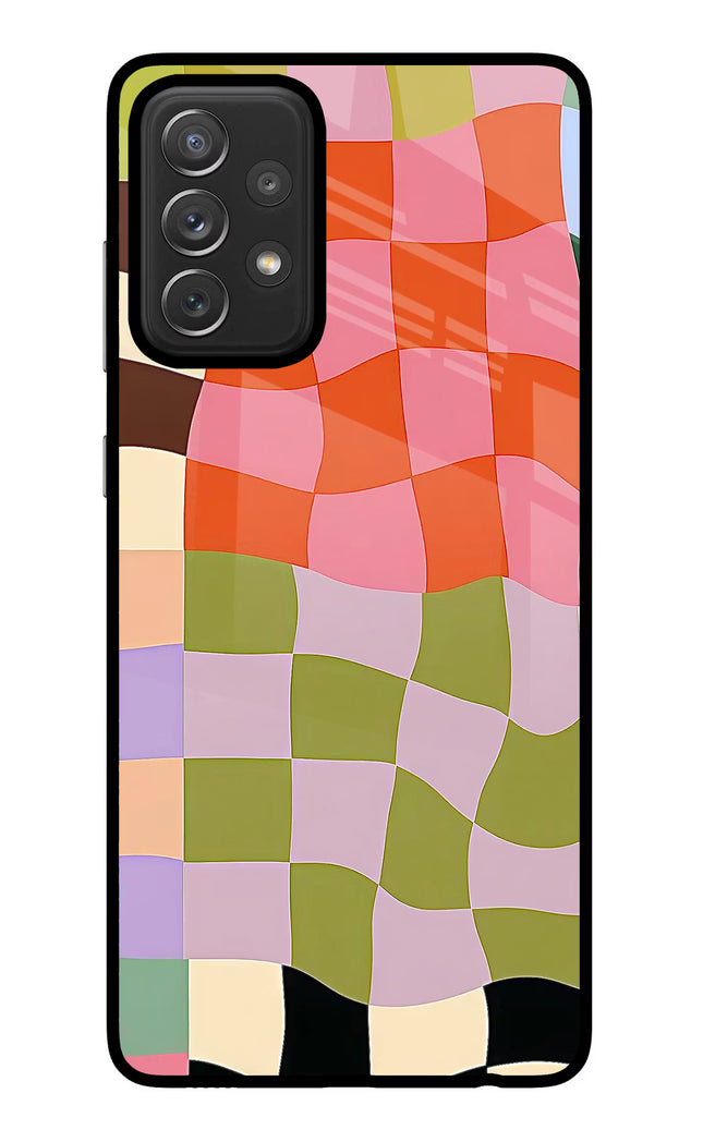 Wavy Grid Samsung A72 Glass Case