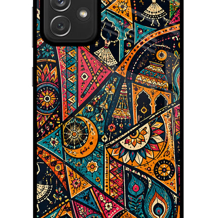 Folk Print Samsung A72 Glass Case