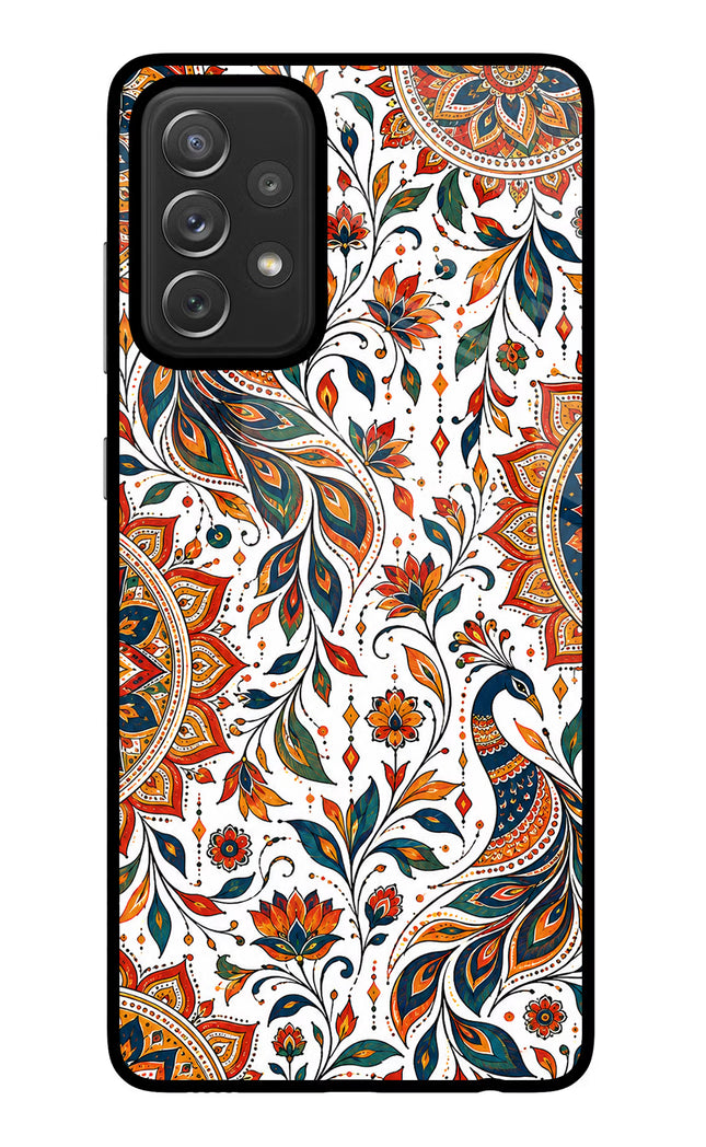 White Mayura Samsung A72 Glass Case