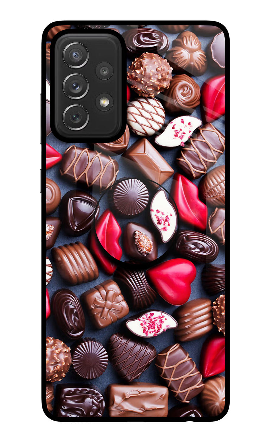 Chocolates Samsung A72 Pop Case, Glass case