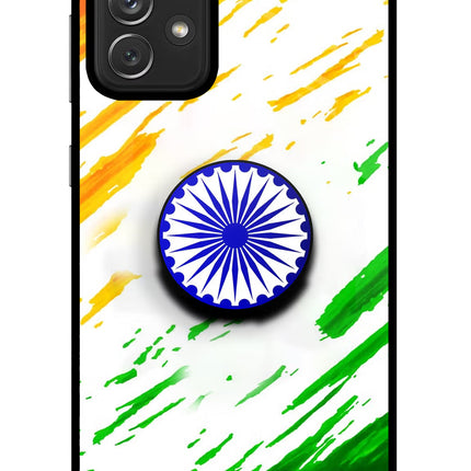 Indian Flag Ashoka Chakra Samsung A72 Pop Case by Casekaro