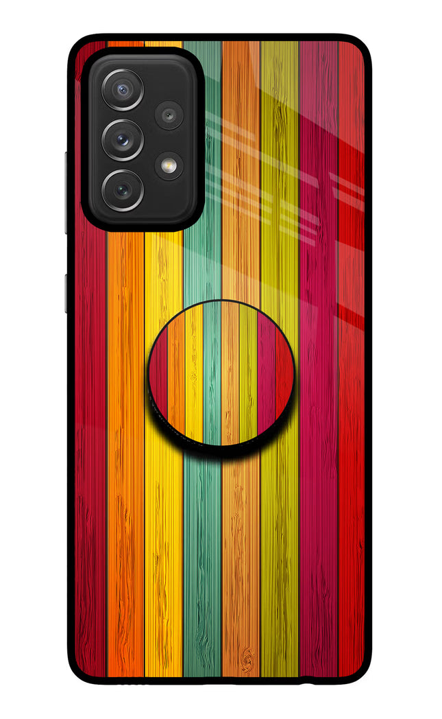 Multicolor Wooden Samsung A72 Pop Case by Casekaro