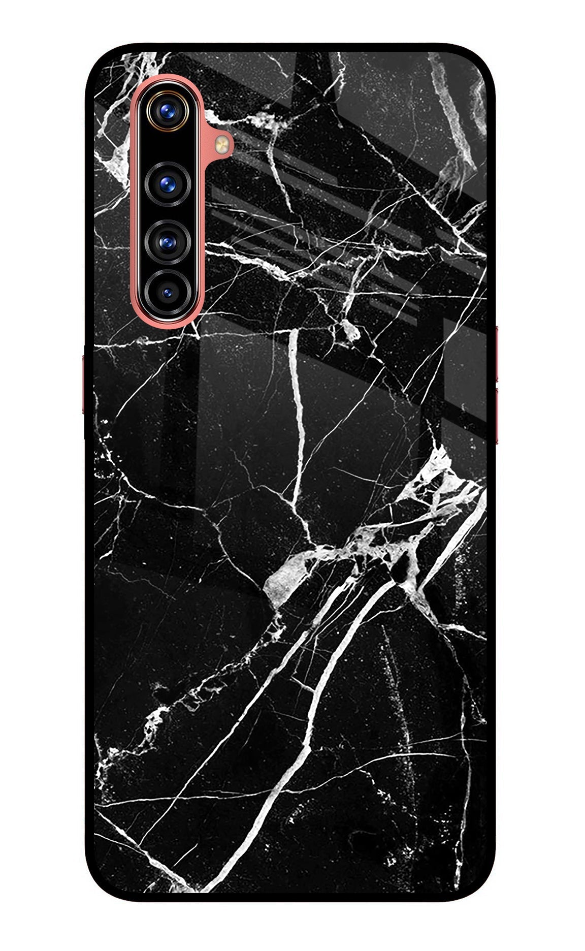 Black Marble Pattern Realme X50 Pro Glass Case