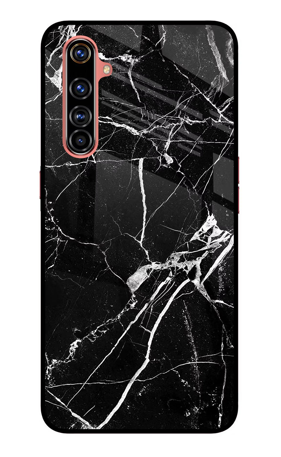 Black Marble Pattern Realme X50 Pro Back Cover, Glass case