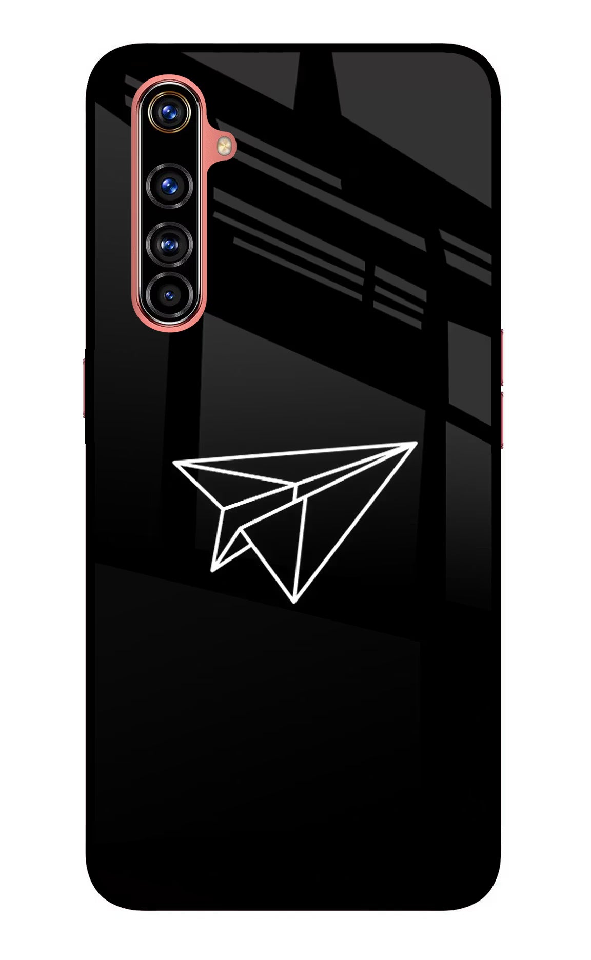 Paper Plane White Realme X50 Pro Glass Case Back Cover by Casekaro