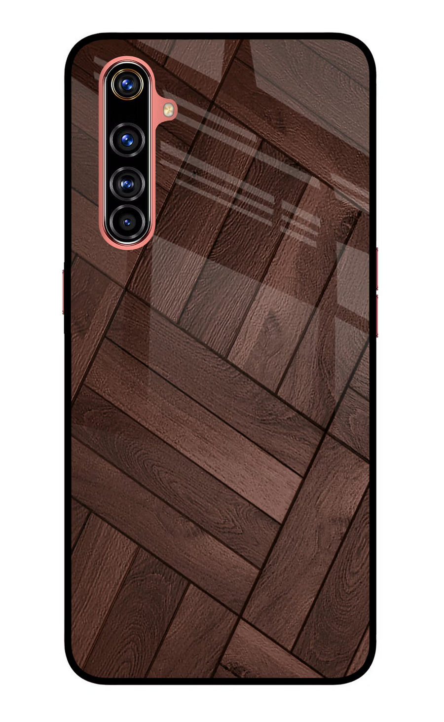 Wooden Texture Design Realme X50 Pro Back Cover, Glass case
