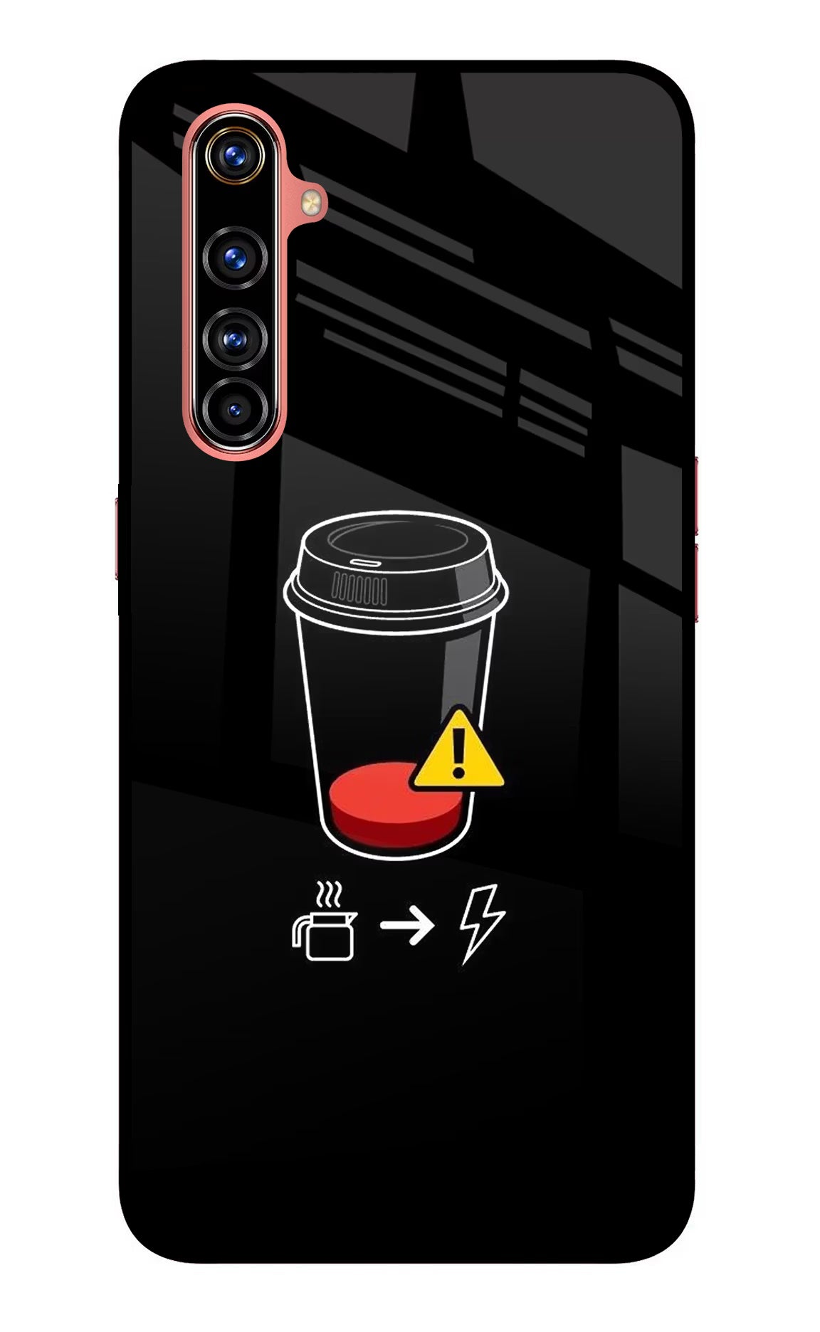 Coffee Realme X50 Pro Glass Case Back Cover by Casekaro