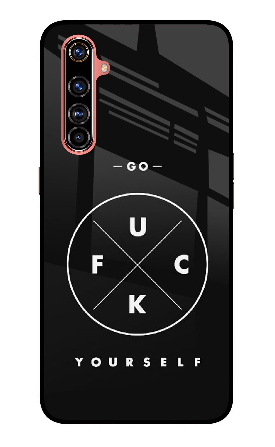 Go Fuck Yourself Realme X50 Pro Glass Case Back Cover by Casekaro