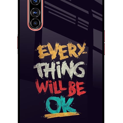 Everything Will Be Ok Realme X50 Pro Glass Case Back Cover by Casekaro