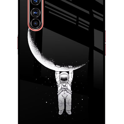 Moon Space Realme X50 Pro Glass Case Back Cover by Casekaro