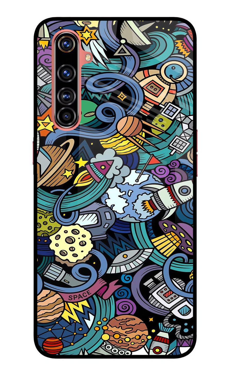 Space Abstract Realme X50 Pro Back Cover, Glass case