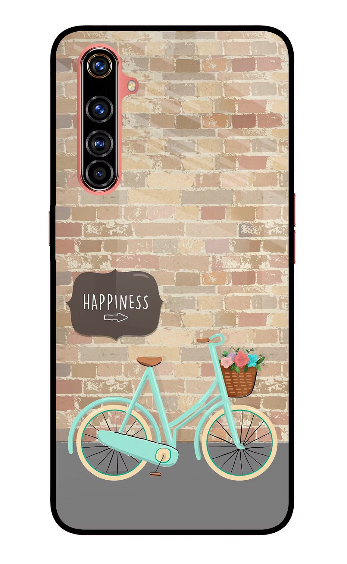 Happiness Artwork Realme X50 Pro Glass Case Back Cover by Casekaro