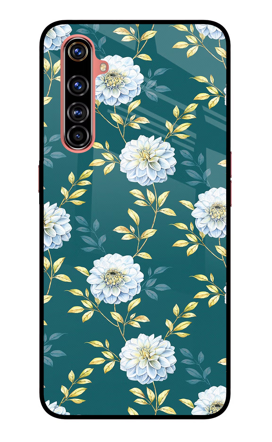 Flowers Realme X50 Pro Glass Case Back Cover by Casekaro