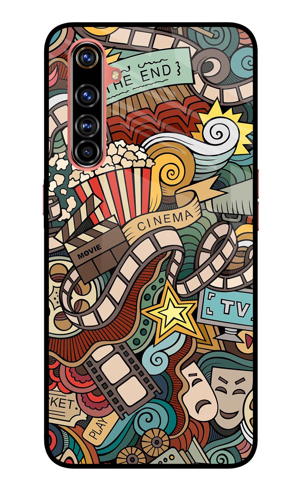 Cinema Abstract Realme X50 Pro Glass Case Back Cover by Casekaro