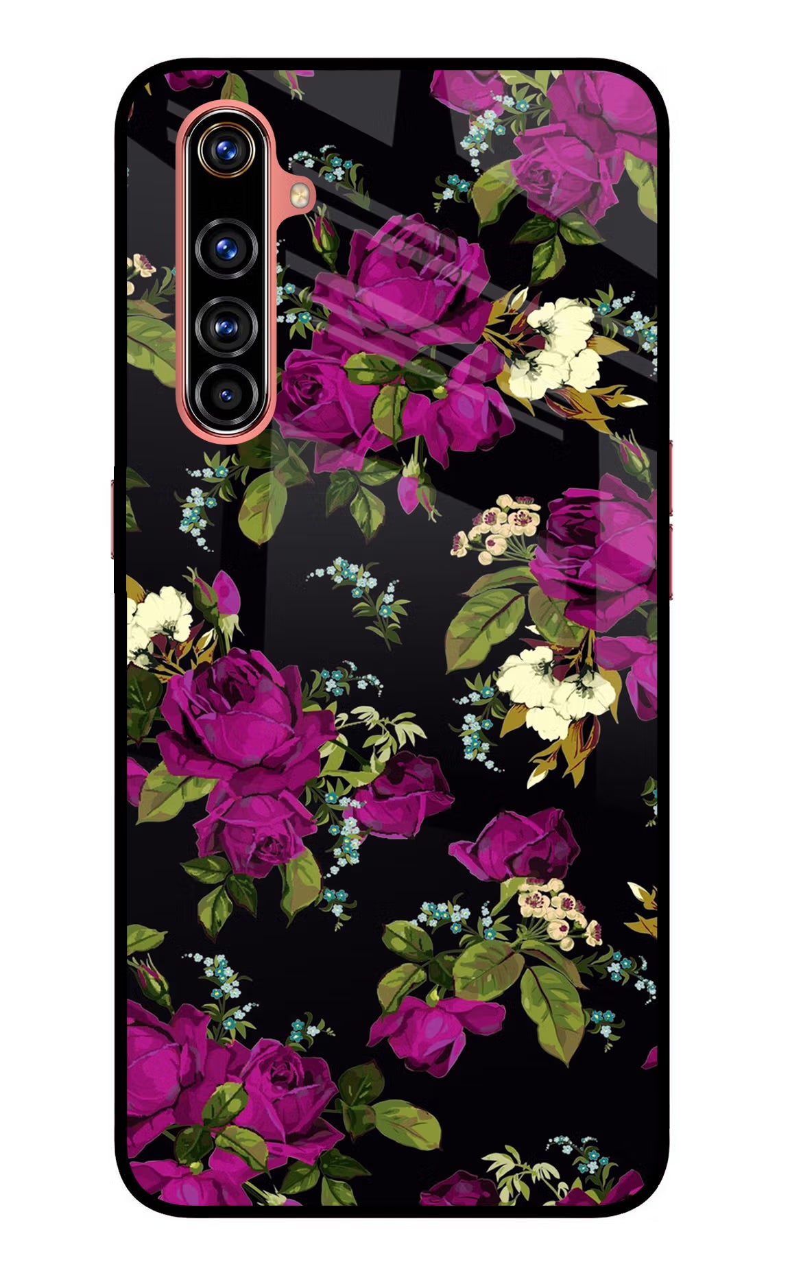 Flowers Realme X50 Pro Glass Case Back Cover by Casekaro