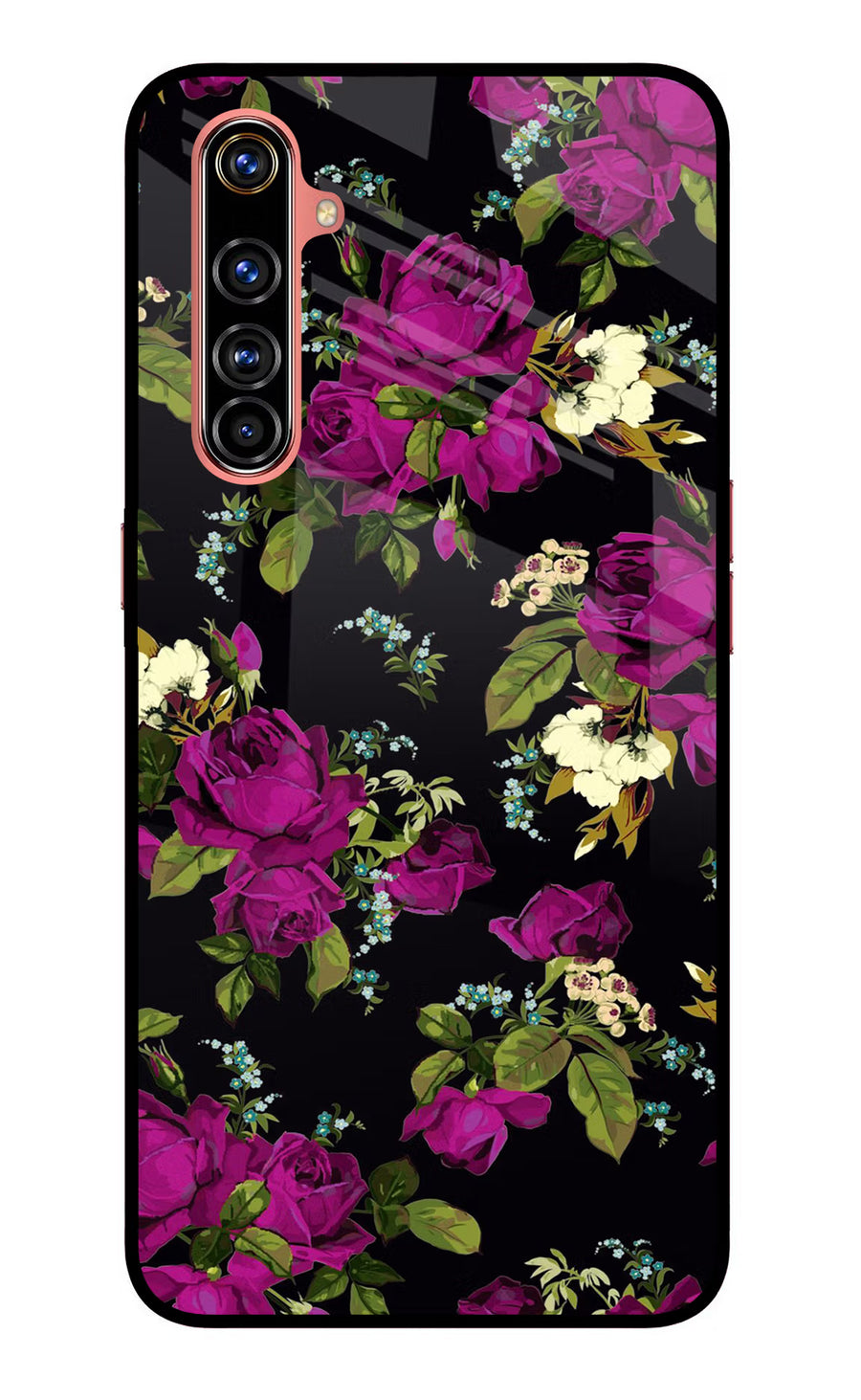 Flowers Realme X50 Pro Back Cover, Glass case