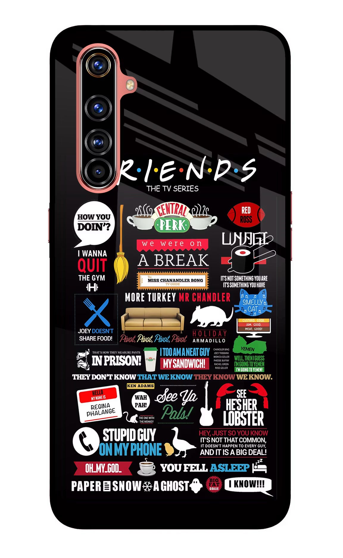 FRIENDS Realme X50 Pro Glass Case Back Cover by Casekaro