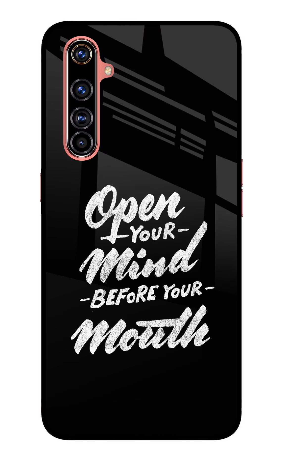 Open Your Mind Before Your Mouth Realme X50 Pro Glass Case Back Cover by Casekaro