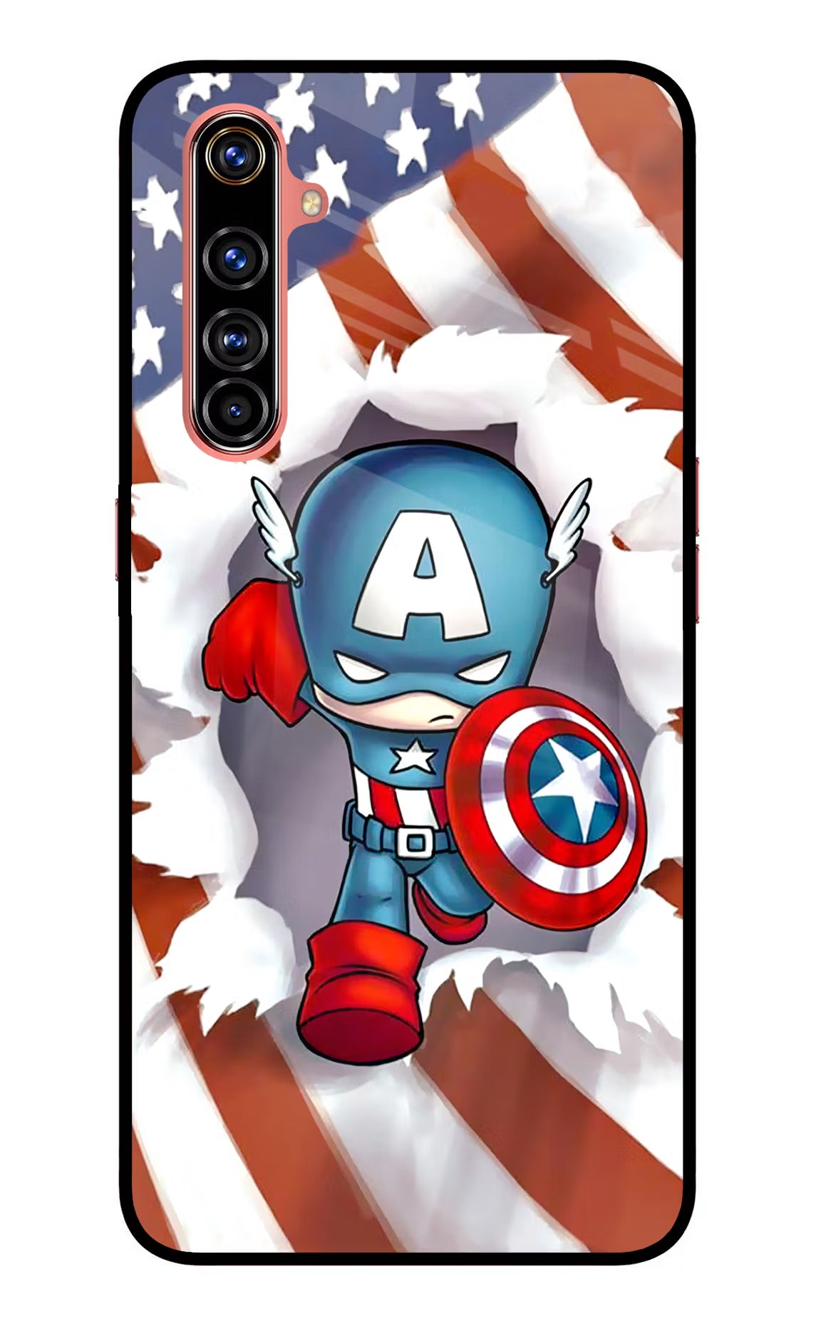 Captain America Realme X50 Pro Glass Case Back Cover by Casekaro