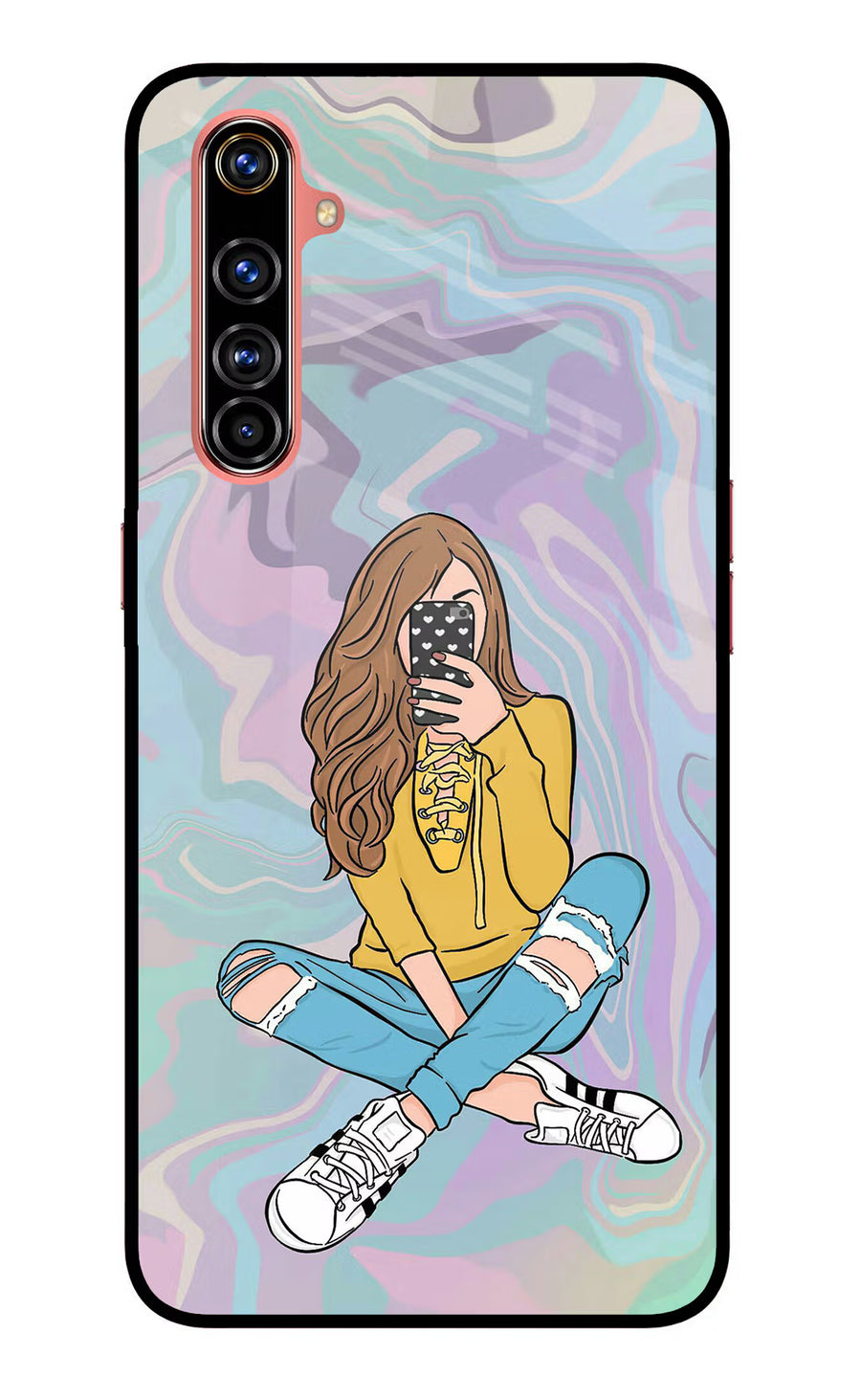 Selfie Girl Realme X50 Pro Back Cover, Glass case