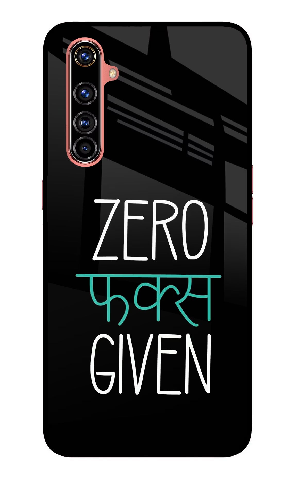 Zero Fucks Given Realme X50 Pro Glass Case Back Cover by Casekaro