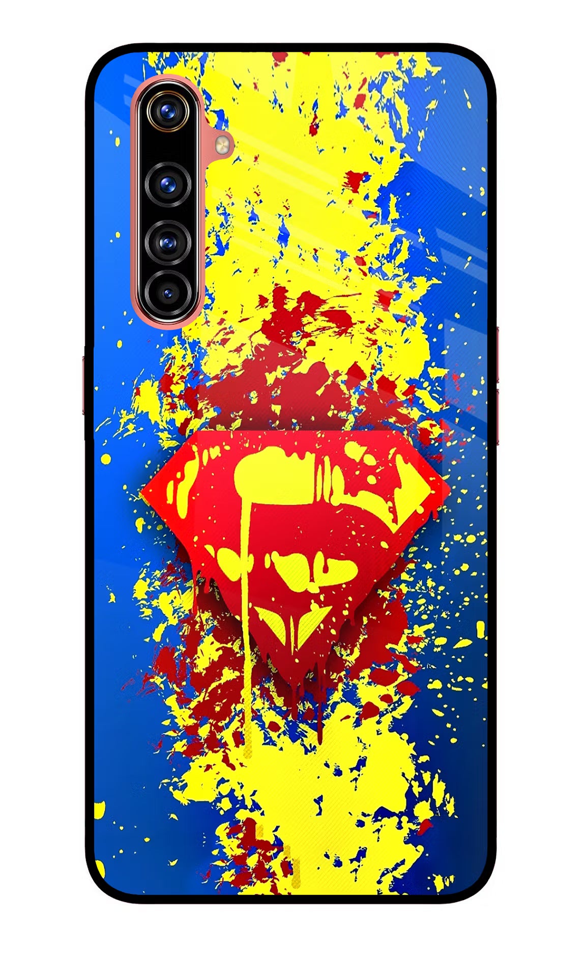 Superman logo Realme X50 Pro Glass Case Back Cover by Casekaro