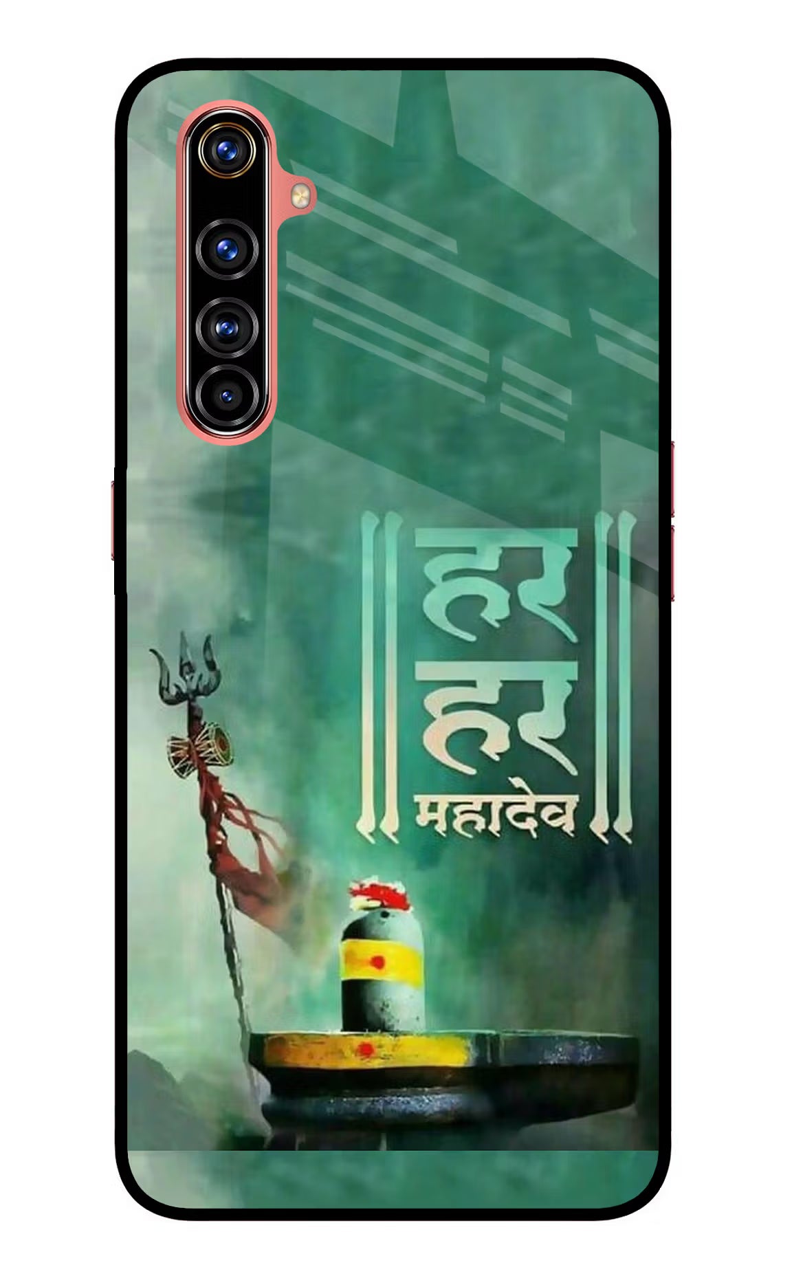 Har Har Mahadev Shivling Realme X50 Pro Glass Case Back Cover by Casekaro