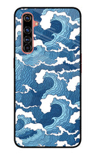 Blue Waves Realme X50 Pro Glass Case Back Cover by Casekaro