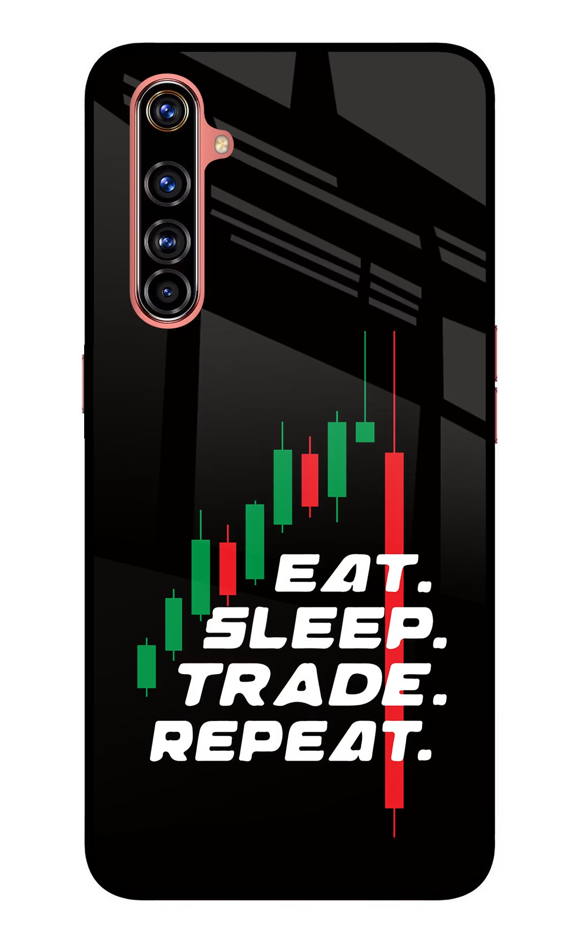 Eat Sleep Trade Repeat Realme X50 Pro Glass Case