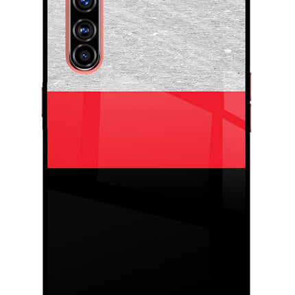 Tri Color Pattern Realme X50 Pro Glass Case Back Cover by Casekaro