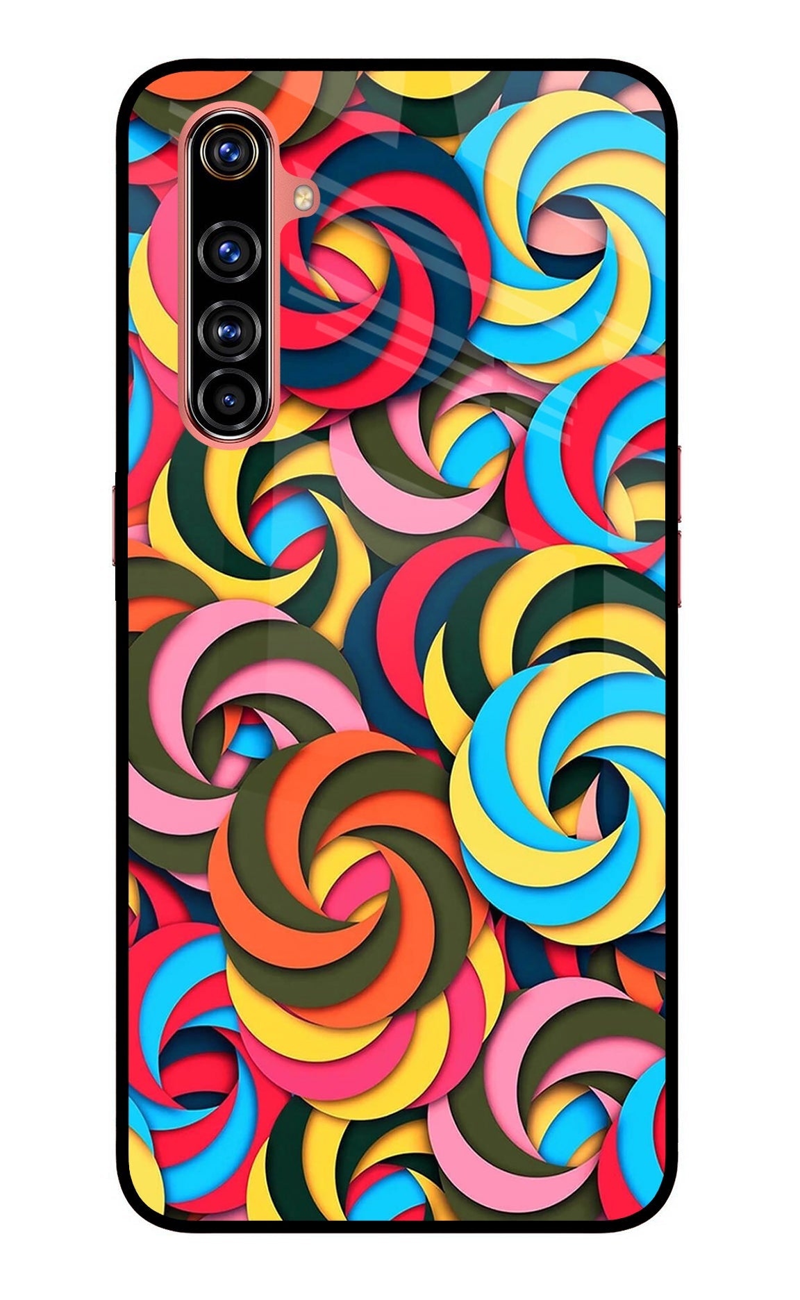 Spiral Pattern Realme X50 Pro Glass Case