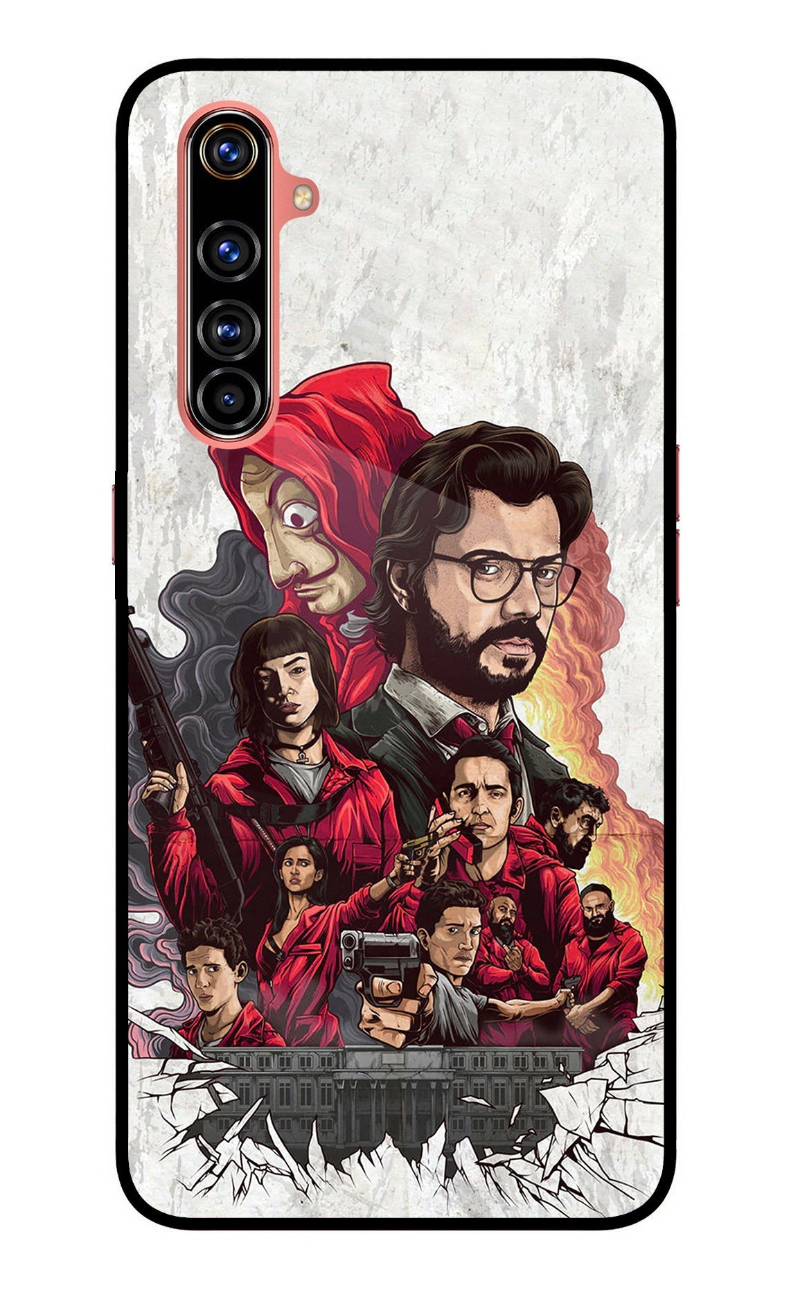 Money Heist Artwork Realme X50 Pro Glass Case