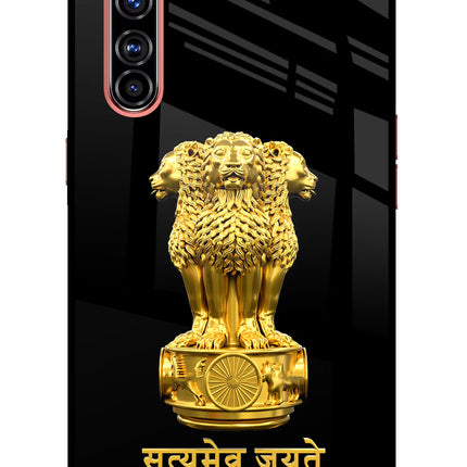 Satyamev Jayate Golden Realme X50 Pro Glass Case