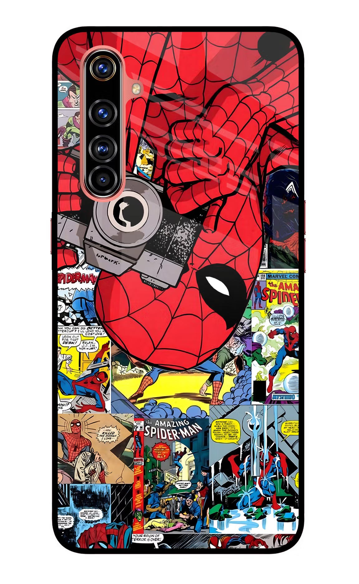 Spider Man Realme X50 Pro Glass Case Back Cover by Casekaro