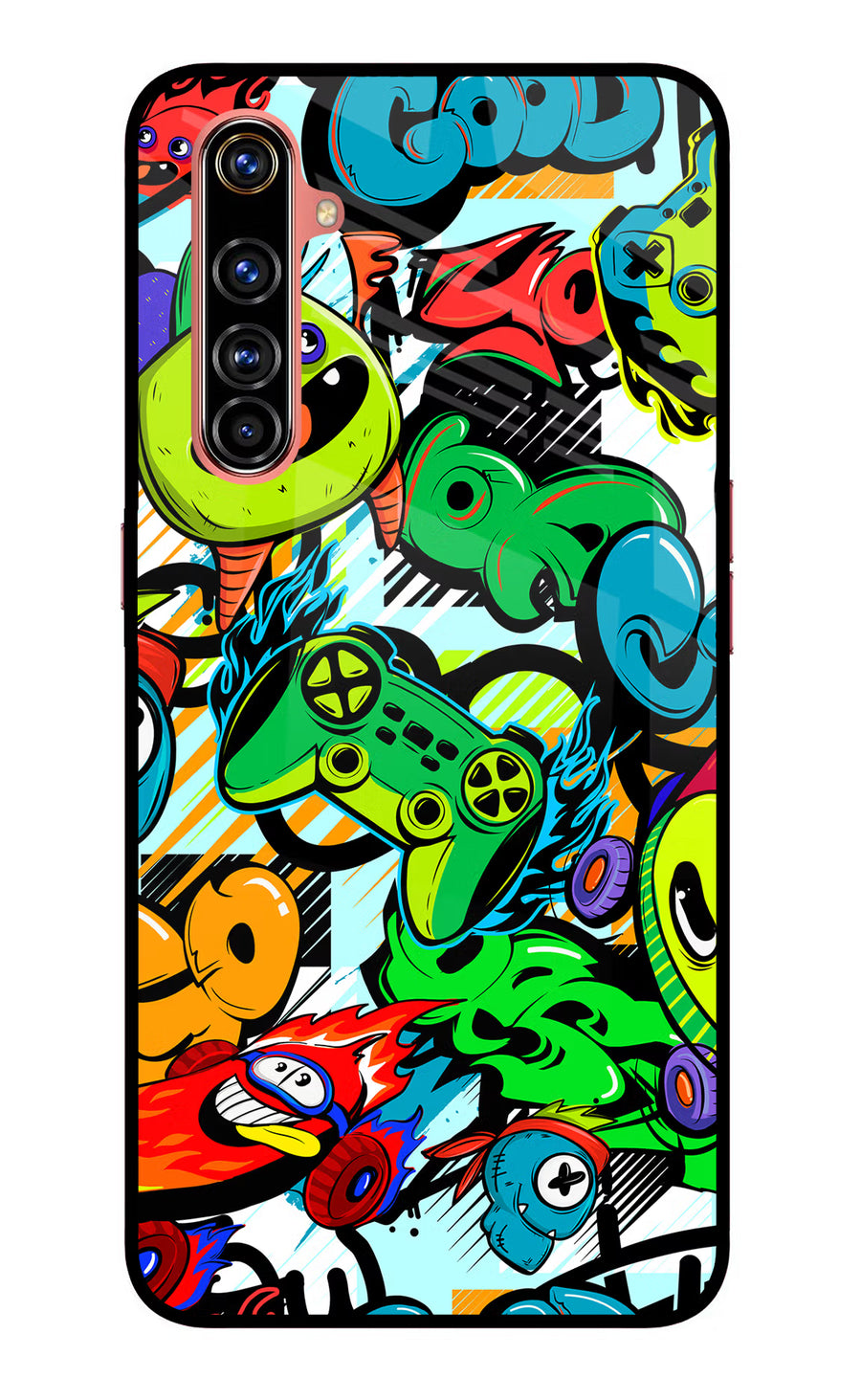 Game Doodle Realme X50 Pro Back Cover, Glass case
