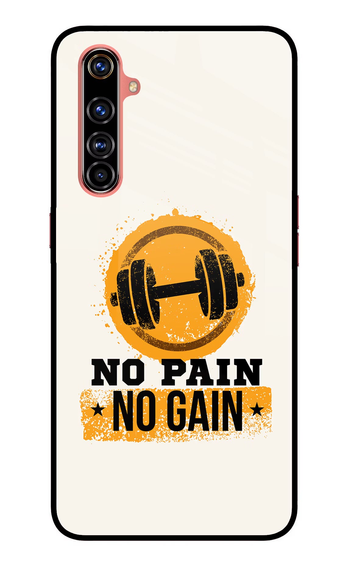 No Pain No Gain Realme X50 Pro Glass Case Back Cover by Casekaro
