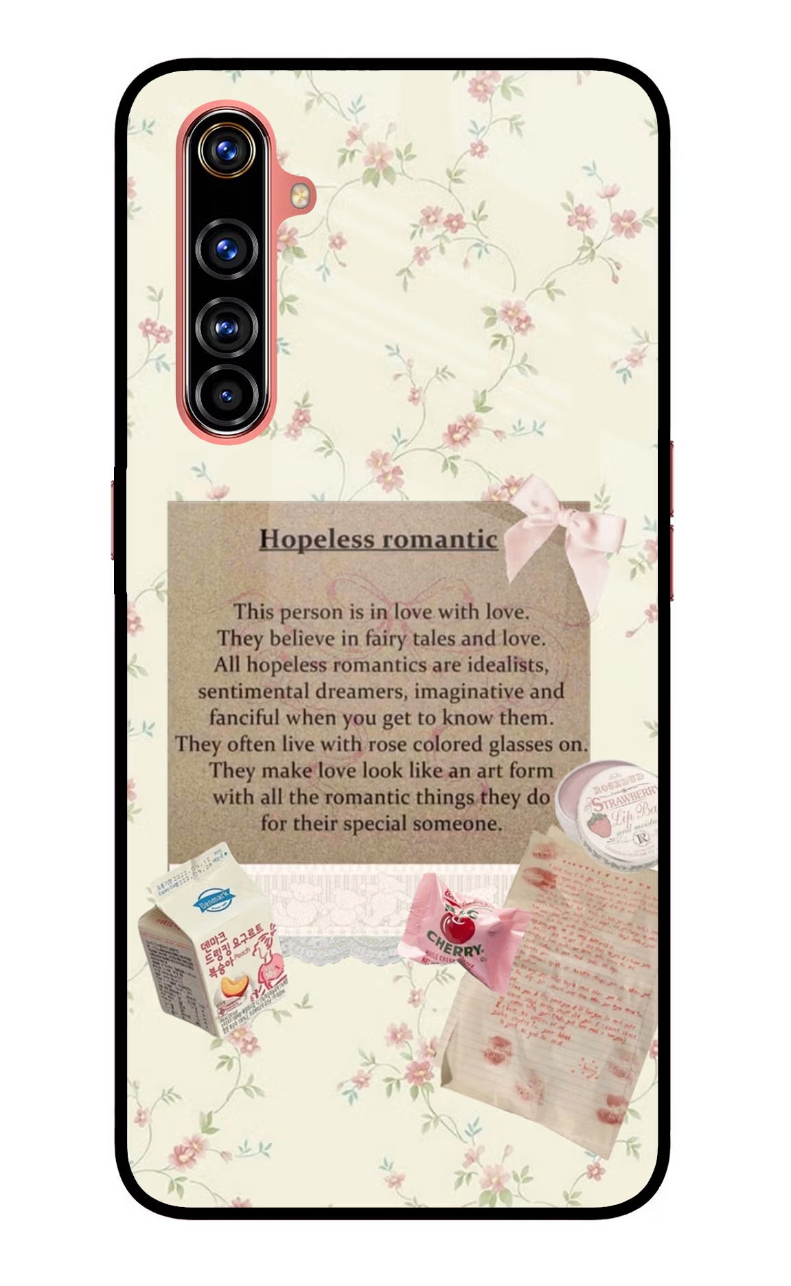 Hopeless Romantic Realme X50 Pro Glass Case Back Cover by Casekaro