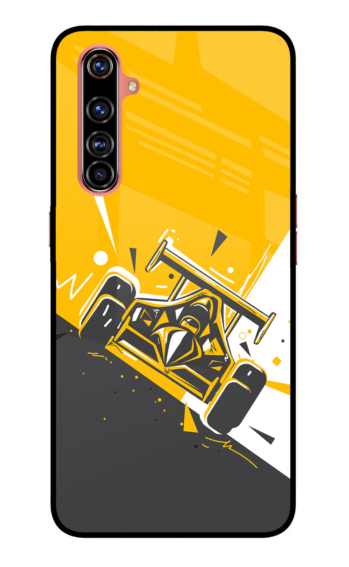 Track King Realme X50 Pro Glass Case Back Cover by Casekaro