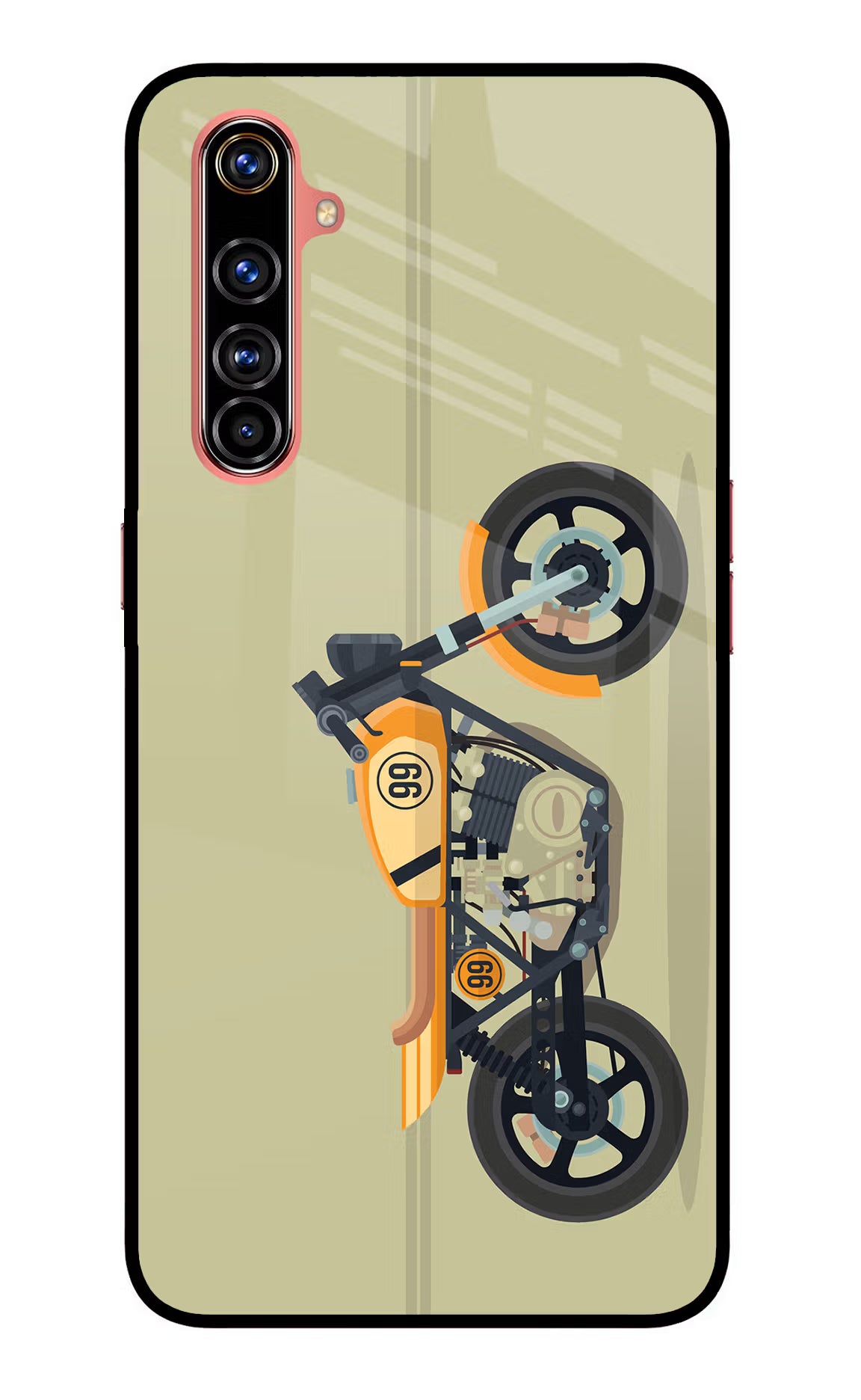 Vertical Speedster Realme X50 Pro Glass Case Back Cover by Casekaro