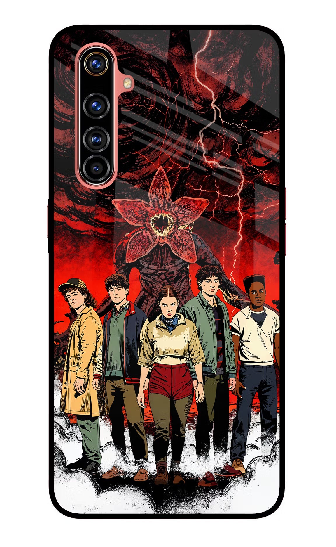 Ordinary Things Characters Realme X50 Pro Glass Case Back Cover by Casekaro
