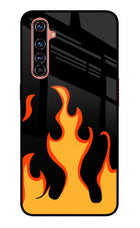 Fired Up – Black Realme X50 Pro Glass Case Back Cover by Casekaro