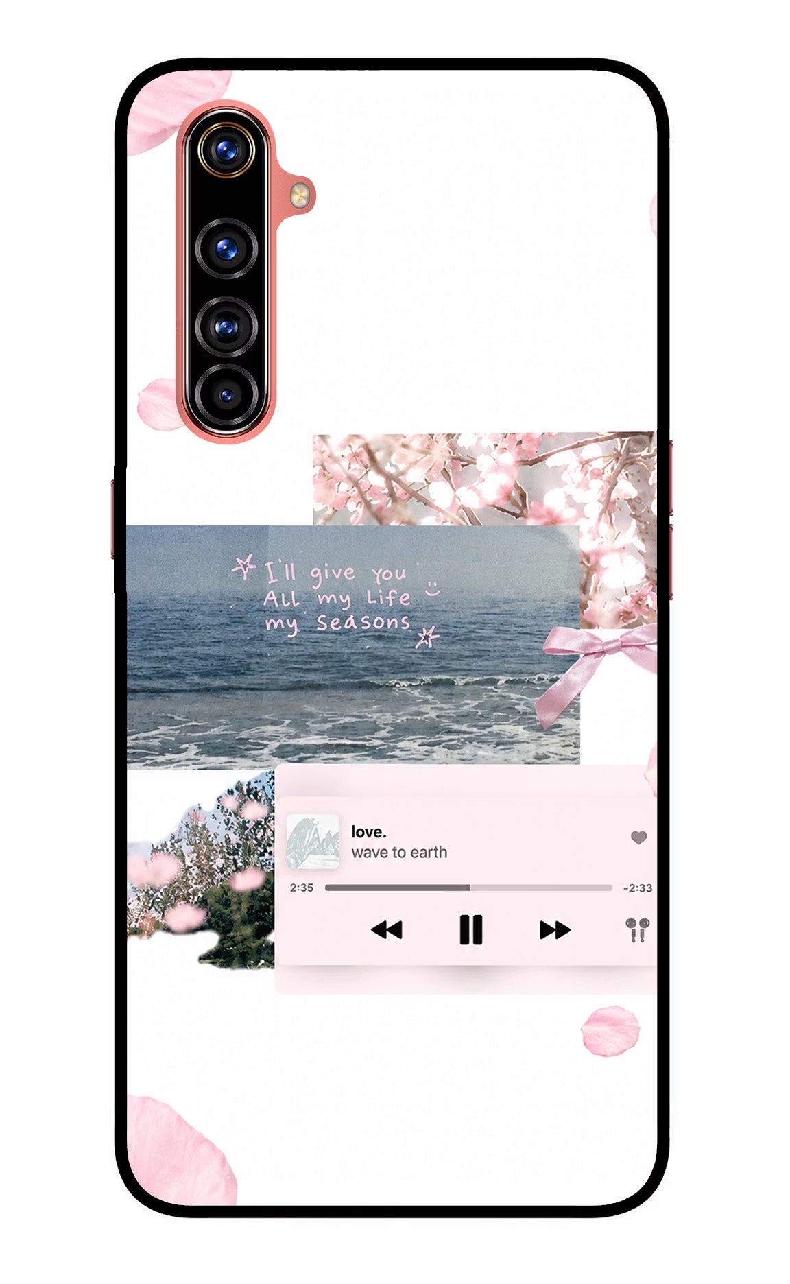 Wave to earth Realme X50 Pro Glass Case Back Cover by Casekaro