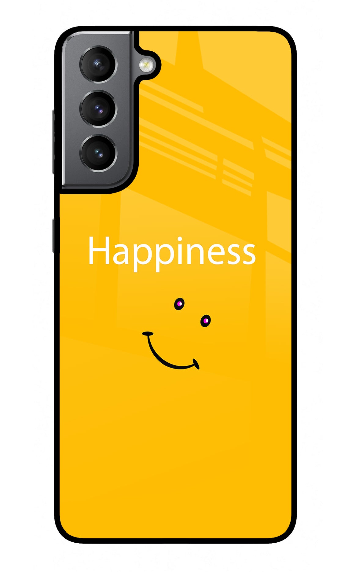 Happiness With Smiley Samsung S21 Glass Case